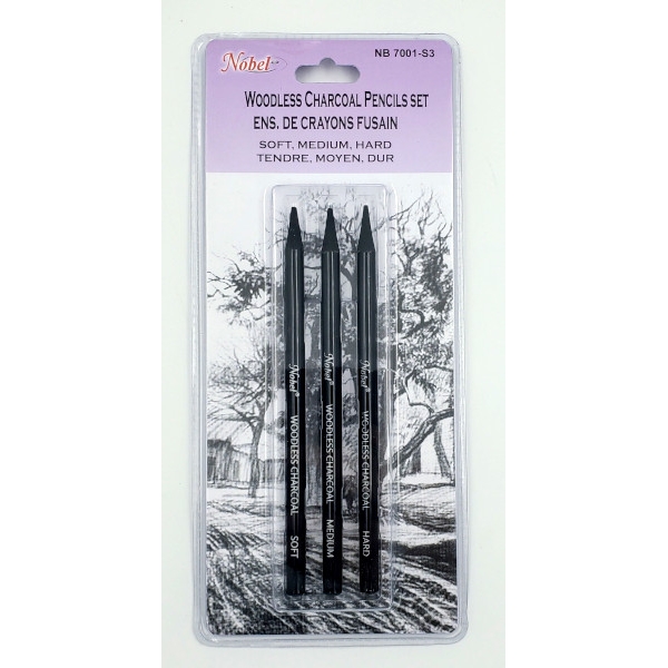 EVNEED Woodless Pencil Set,12 pcs Non-wood Graphite and Charcoal Sketching  for Drawing,Writing,Shading,Color Black-Set of 12