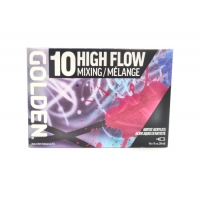 Ens. acrylique High Flow Golden - 10 couleurs assorties 1oz/30ml