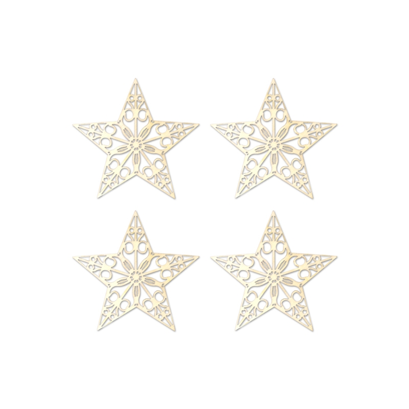 50 Small Hollow Mix Laser Cut Wood Stars – Rustic Wooden Stars For Flag Making
