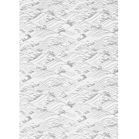 Chiyogami 401C 19 1/2"x26"- Silver waves on white background