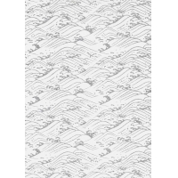 Papier Chiyogami 401C 19 1/2"x26"- Vagues argentées sur fond blanc