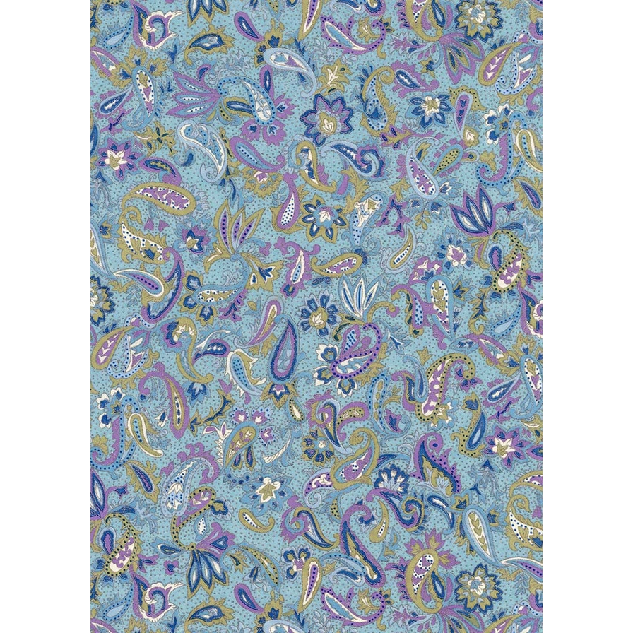 Chiyogami 794C 19 1/2"x26"- Paisley pattern turquoise