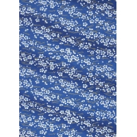 Chiyogami 1016C 19 1/2"x26"- White flowers on blue background