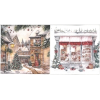 Napkin - Christmas market and street (total of 10)
