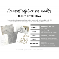 2024-11-24 Comment enjoliver vos meubles - Jacinthe Tremblay