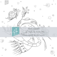 Card for painting - Snowman and butterflies - GC
