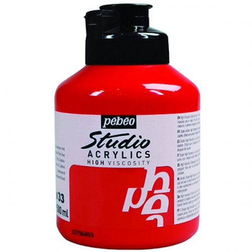 Carton de 10 flacons de 500 ml de peinture acrylique PEBEO ACRYLCOLOR  couleurs standards