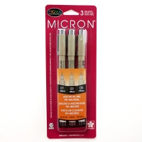 Pens archival ink black Pigma Micron (3) PH neutral Sakura PH neutre