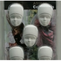 Set of 5 african woman faces (half)