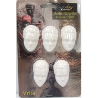 Set of 5 african man faces (half)