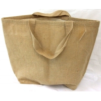 Burlap beach bag 24"WX19"HX6"D