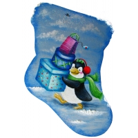 Christmas stocking Penguins on the loose