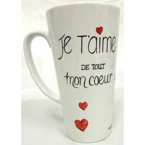 Mug 17 Oz Je T Aime De Tout Mon Coeur