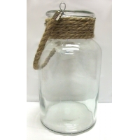 Glass jar with rope handle 10"